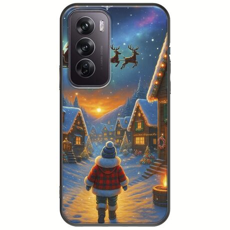 Santa Over The Village Oppo Reno 12 5G Black TPU (Μαύρη Σιλικόνη)