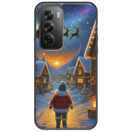 Santa Over The Village Oppo Reno 12 Pro 5G Black TPU (Μαύρη Σιλικόνη)