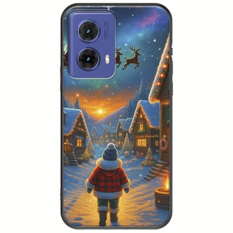 Santa Over The Village Motorola Moto G85 5G Black TPU (Μαύρη Σιλικόνη)