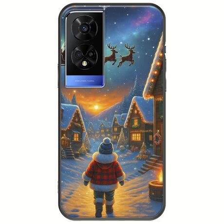 Santa Over The Village TCL 50 5G Black TPU (Μαύρη Σιλικόνη)