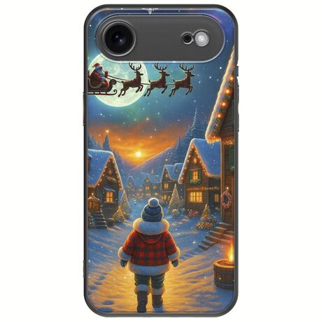 Santa Over The Village iPhone Air Black TPU (Μαύρη Σιλικόνη)