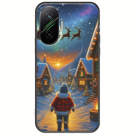 Santa Over The Village Xiaomi Poco F7 5G Black TPU (Μαύρη Σιλικόνη)