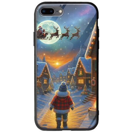 Santa Over The Village iPhone 7 Plus Groove TPU (Tempered Glass και TPU)