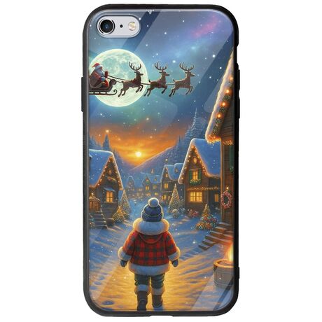 Santa Over The Village iPhone 6/6s Groove TPU (Tempered Glass και TPU)