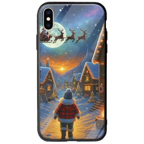 Santa Over The Village iPhone XS Max Groove TPU (Tempered Glass και TPU)