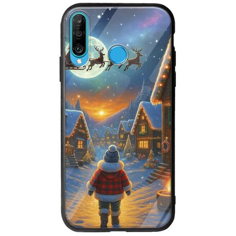 Santa Over The Village Huawei P30 Lite Groove TPU (Tempered Glass και TPU)