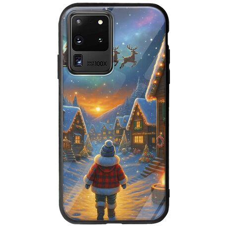 Santa Over The Village Samsung Galaxy S20 Ultra Groove TPU (Tempered Glass και TPU)