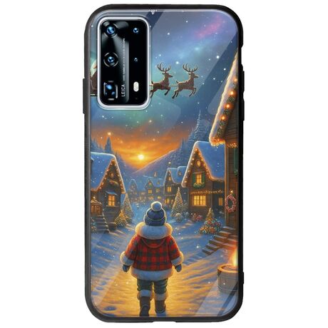 Santa Over The Village Huawei P40 Groove TPU (Tempered Glass και TPU)