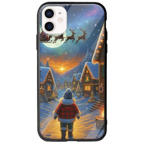 Santa Over The Village iPhone 12 Groove TPU (Tempered Glass και TPU)