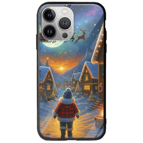 Santa Over The Village iPhone 13 Pro Max Groove TPU (Tempered Glass και TPU)