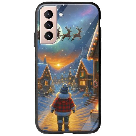 Santa Over The Village Samsung Galaxy S21 FE 5G Groove TPU (Tempered Glass και TPU)