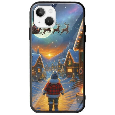Santa Over The Village iPhone 14 Groove TPU (Tempered Glass και TPU)
