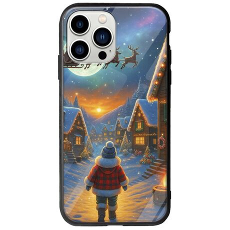 Santa Over The Village iPhone 14 Pro Groove TPU (Tempered Glass και TPU)