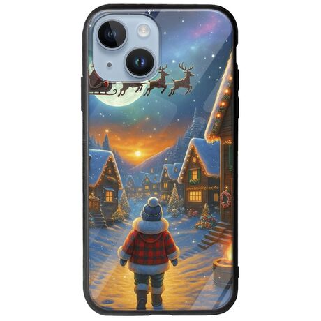 Santa Over The Village iPhone 15 Groove TPU (Tempered Glass και TPU)