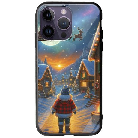 Santa Over The Village iPhone 15 Pro Groove TPU (Tempered Glass και TPU)