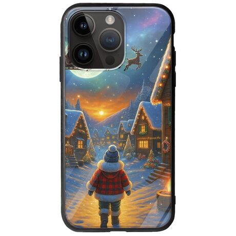 Santa Over The Village iPhone 15 Pro Max Groove TPU (Tempered Glass και TPU)