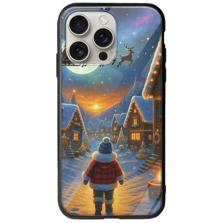 Santa Over The Village iPhone 16 Pro Groove TPU (Tempered Glass και TPU)