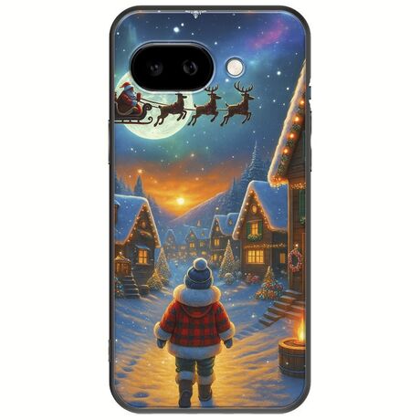Santa Over The Village Google Pixel 9a 5G Black TPU (Μαύρη Σιλικόνη)