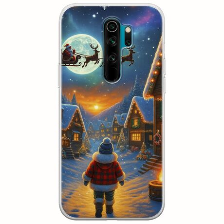 Santa Over The Village Xiaomi Redmi Note 8 Pro Flexible TPU (Διάφανη Σιλικόνη)