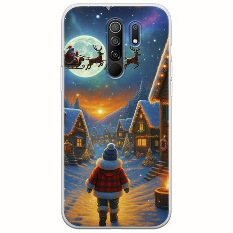 Santa Over The Village Xiaomi Redmi 9 Flexible TPU (Διάφανη Σιλικόνη)