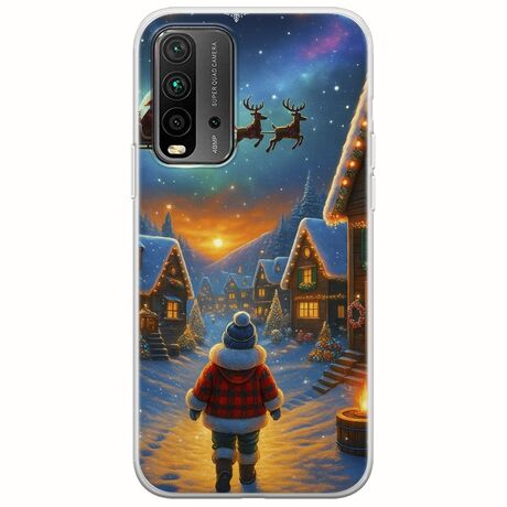 Santa Over The Village Xiaomi Redmi 9T Flexible TPU (Διάφανη Σιλικόνη)