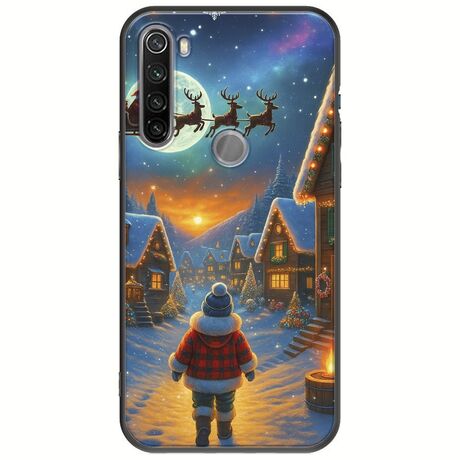 Santa Over The Village Xiaomi Redmi Note 8T Black TPU (Μαύρη Σιλικόνη)
