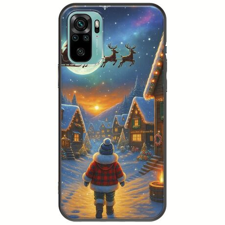 Santa Over The Village Xiaomi Redmi Note 10 / 10s Black TPU (Μαύρη Σιλικόνη)