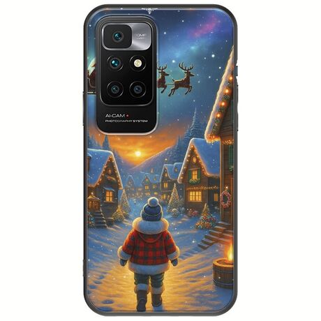 Santa Over The Village Xiaomi Redmi 10 Black TPU (Μαύρη Σιλικόνη)