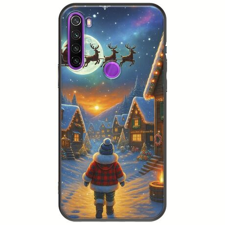 Santa Over The Village Xiaomi Redmi Note 8 2021 Black TPU (Μαύρη Σιλικόνη)