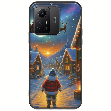 Santa Over The Village Xiaomi Redmi Note 12S Black TPU (Μαύρη Σιλικόνη)