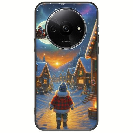 Santa Over The Village Xiaomi Redmi A3 Black TPU (Μαύρη Σιλικόνη)