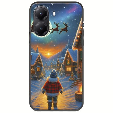 Santa Over The Village Xiaomi Poco X7 Pro 5G Black TPU (Μαύρη Σιλικόνη)