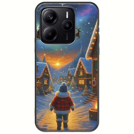 Santa Over The Village Xiaomi Redmi Note 14 5G Black TPU (Μαύρη Σιλικόνη)