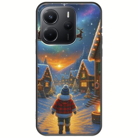 Santa Over The Village Xiaomi Redmi Note 14 4G Black TPU (Μαύρη Σιλικόνη)
