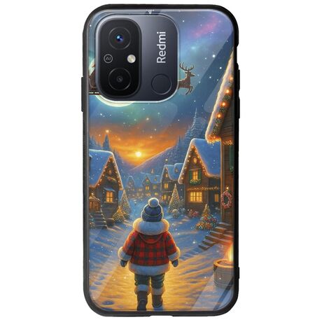 Santa Over The Village Xiaomi Redmi 12C Groove TPU (Tempered Glass και TPU)