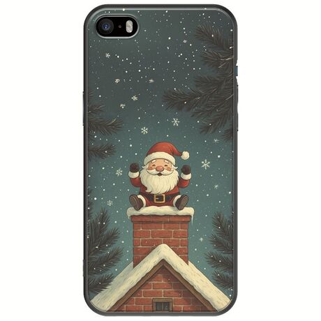 Chimney Santa iPhone 5/5s/SE 2016 Black TPU (Μαύρη Σιλικόνη)