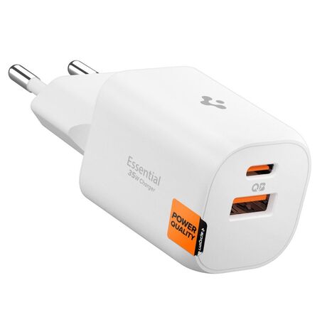 Spigen Essential Charger 35W USB-C USB-A White