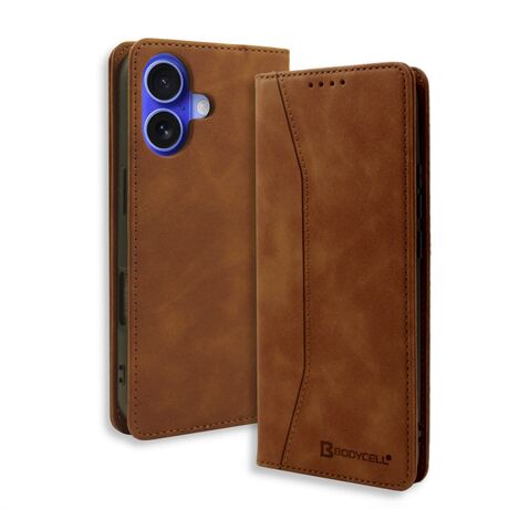 Θήκη Bodycell PU Leather Book iPhone 17 Brown