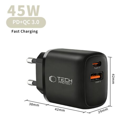 NCA45W GaN charger USB-A QC3.0 fast charging