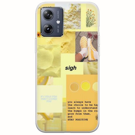 Aesthetic Yellow Motorola Moto G54 5G Flexible TPU (Διάφανη Σιλικόνη)
