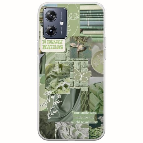 Aesthetic Green Motorola Moto G54 5G Flexible TPU (Διάφανη Σιλικόνη)