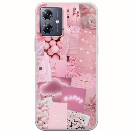 Aesthetic Pink Motorola Moto G54 5G Flexible TPU (Διάφανη Σιλικόνη)