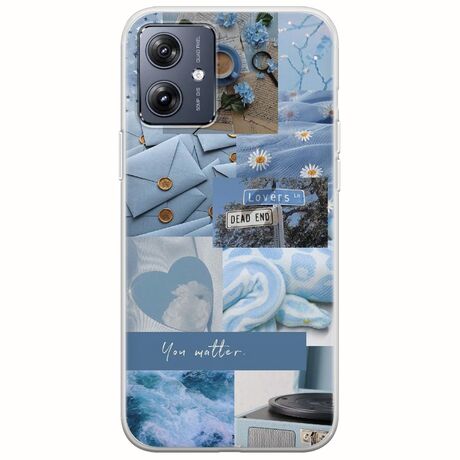 Aesthetic Blue Motorola Moto G54 5G Flexible TPU (Διάφανη Σιλικόνη)