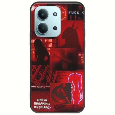 Aesthetic Red Xiaomi Redmi 15C Black TPU (Μαύρη Σιλικόνη)