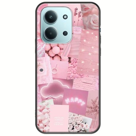 Aesthetic Pink Xiaomi Redmi 15C Black TPU (Μαύρη Σιλικόνη)