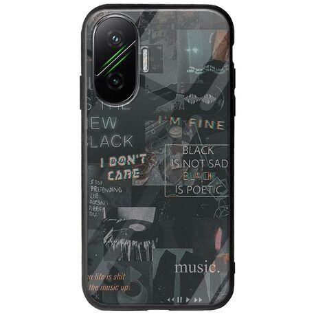 Aesthetic Black Xiaomi Poco F7 5G Groove TPU (Tempered Glass και TPU)