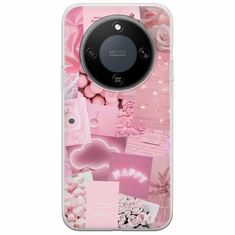 Aesthetic Pink Honor Magic8 Lite 5G Flexible TPU (Διάφανη Σιλικόνη)