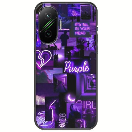 Aesthetic Purple Xiaomi Poco F7 5G Black TPU (Μαύρη Σιλικόνη)