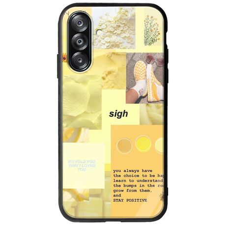 Aesthetic Yellow Samsung Galaxy A26 5G  Groove TPU (Tempered Glass και TPU)