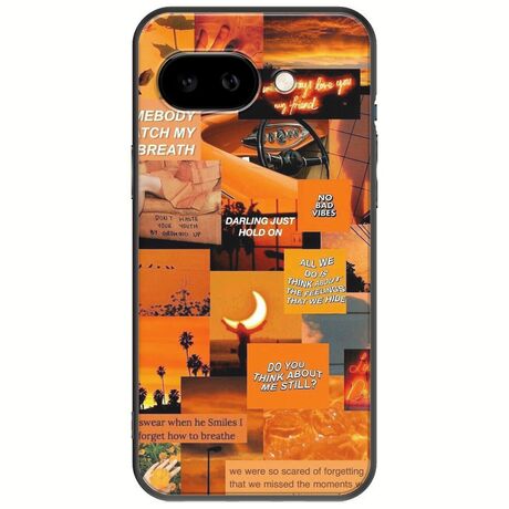 Aesthetic Orange Google Pixel 9a 5G Black TPU (Μαύρη Σιλικόνη)